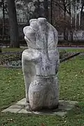 1979 by Undine Werdin created sculpture (Daphne) at the southern end of the Clemensstraße