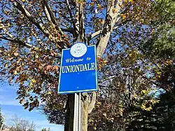 A Uniondale welcome sign in 2021