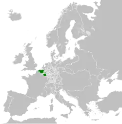 The United Belgian States' territory in 1790