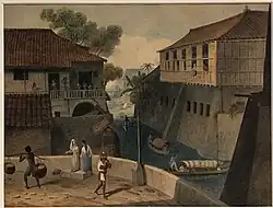 A Manila canal lined with bahay na bato.