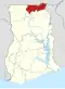 Location of Upper East Region in Ghana