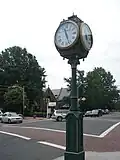 A c. 1910 landmark clock owned by Chase bank in the center of town. It was refurbished in 2004.