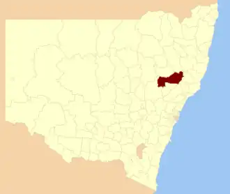 Location in New South Wales