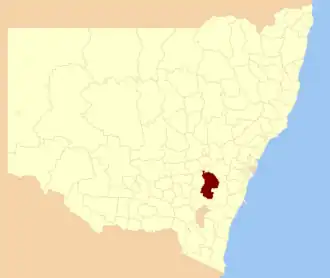 Location in New South Wales