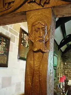 One of the uprights of the Woodchurch Rood Screen