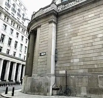 Longshot of the Bank showing security camera directly above