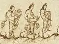 Circa 850 A.D., France. Utrecht Psalter. Both lyre and harp visible