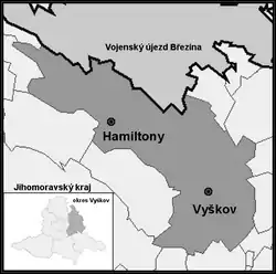 Location of Hamiltony within Vyškov