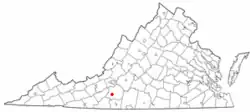 Location of Ferrum, Virginia