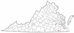Location of Newsoms, Virginia