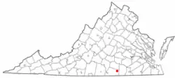 Location of South Hill, Virginia