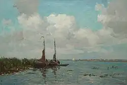 Fishing boats near Kortenhoef (about 1920).