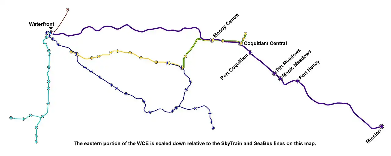 TransLink major network lines as of late 2016