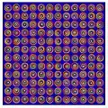 Variation on ZN spin model’’ is a large-format Op Art screen print (180×180&nbsp;cm) created by Youri Messen-Jaschin in 2021 and printed on aluminum. It is based on a visual interpretation of spin symmetries and optical vibrational structures.