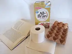A photo of various products made from paper.