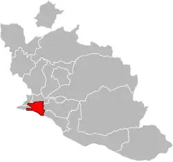 Situation of the canton of Avignon-3 in the department of Vaucluse