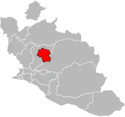 Situation of the canton of Carpentras in the department of Vaucluse