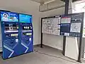 Notice board and ticket vending machines