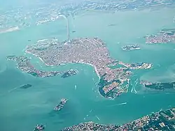 Panorama of Venice and its lagoon.