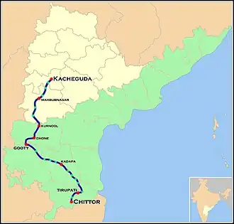 Venkatadri Express Route map