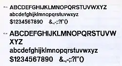 Metal type specimen showing Venus Bold typeface with uppercase and lowercase letters