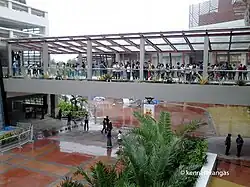 The bridgeway connecting the multi-story car park and Veranza Mall