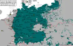 German language area according to the official census of 1910