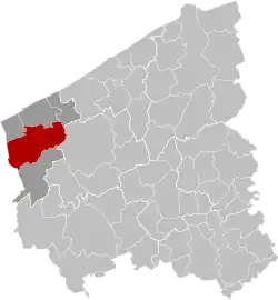 Location of Veurne in West Flanders