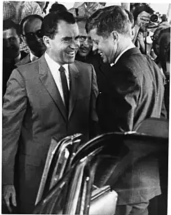 President-Elect Kennedy visited Vice President Nixon at the Key Biscayne Hotel where the Nixon family was vacationing.