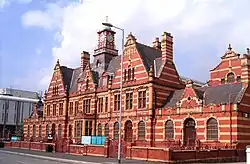 The ornate façade of Victoria Baths.