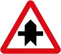 Intersection ahead where vehicles on the right must give way