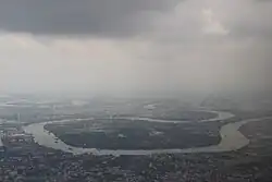 View of the river at the northern area of Bình Quới Peninsula of Ho Chi Minh City, adjacent to Thảo Điền, Trường Thọ, An Phú, Thủ Đức and the former place of Saigon Water Park next to Gò Dưa Canal