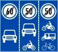 DP.127e: End of different speed limits and vehicle classes allowed per lane