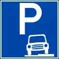 I.408a: Parking sign with a diagram of how to position your vehicle