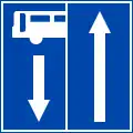 I.413a: One way street with a contraflow lane for buses