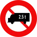 P.106b: No commercial vehicles above designated weight