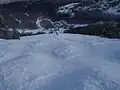 The top of Outer Limits, a double black diamond trail on Bear Mountain