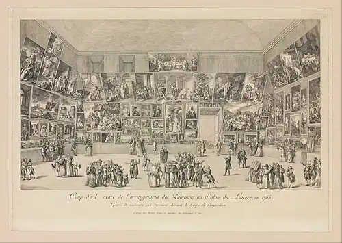 Print depicting the Salon of 1785