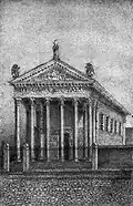 Exterior of the church in 1835