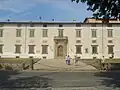 The exterior of the villa, from the south
