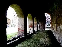The arcades of the villa
