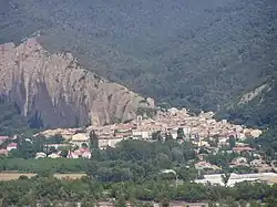 The village of Les Mées, seen from the village of Peyruis