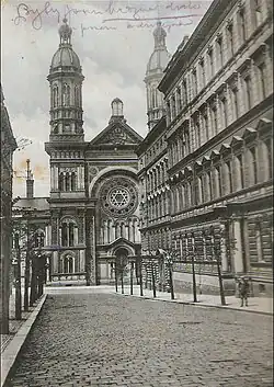 Vinohrady Synagogue (destroyed 1951 through 1945 war damage, Elementary School in Sázavská street was built on the site)