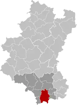 Location of Virton in Luxembourg province