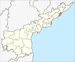Location of Visakhapatnam district in Andhra Pradesh