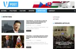 Visegrád Post screenshot from 2016, Interviews page, Okumura, Klaus
