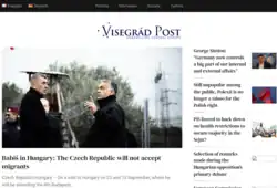 Screenshot of Visegrád post landing page from 24 September 2021