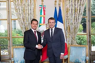 President Enrique Peña Nieto and President Emmanuel Macron in Paris, 2017.