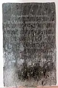 Plaque, consecration (1747)