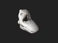 3D object of the modeled and printed beak